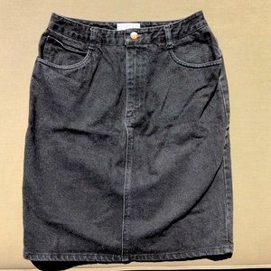Sexy Black Denim Pencil Skirt,  Lands’ End,  Size 10,  Vintage